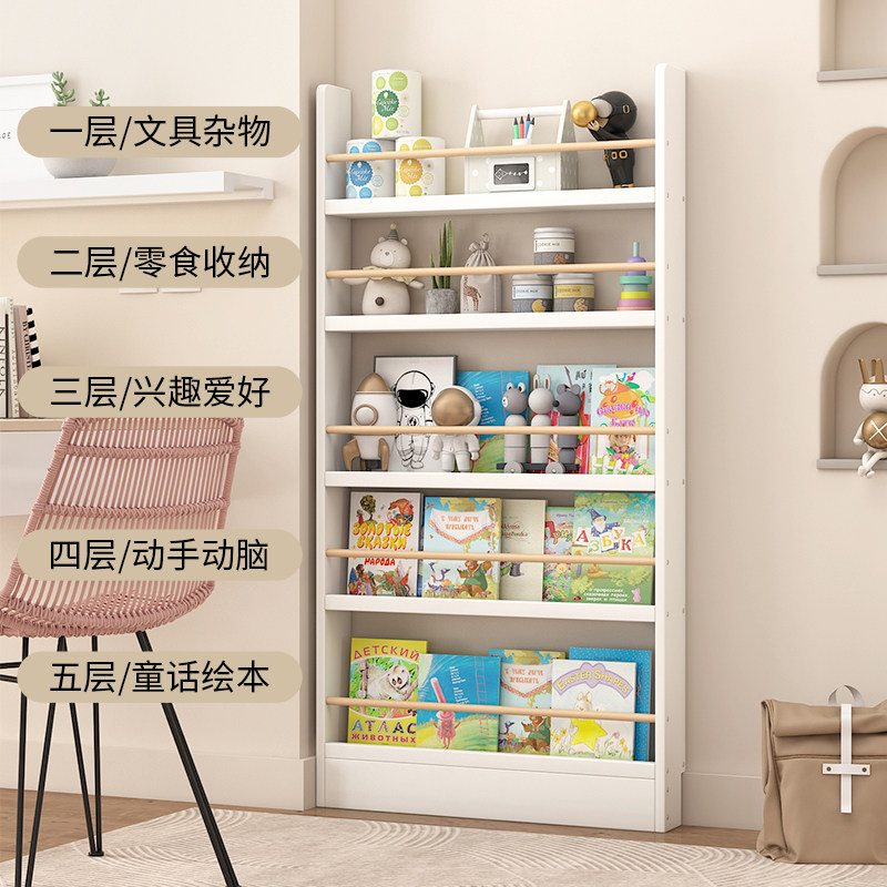 儿童实木书架门后超薄置物架走廊壁挂靠墙极窄绘本架夹缝隙收纳柜,住宅家具,搁板/置物架/家用陈列架,淘宝优惠券,粉丝福利购,淘宝优惠卷