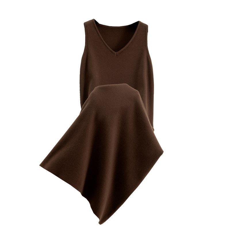 中长款过膝V领针织连衣裙女2024秋冬新款无袖内搭外穿显瘦毛衣裙,女装/女士精品,连衣裙,淘宝优惠券,粉丝福利购,淘宝优惠卷