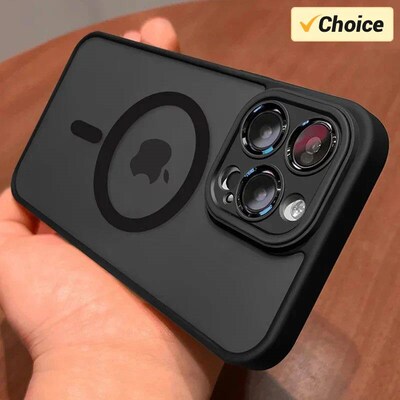 Magnetic Luxury Matte Translucent Armor Shockproof Case For