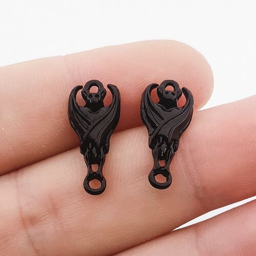 15pcs 20*9mm Mini Black Bat Charms Gothic Punk Pendant DIY M