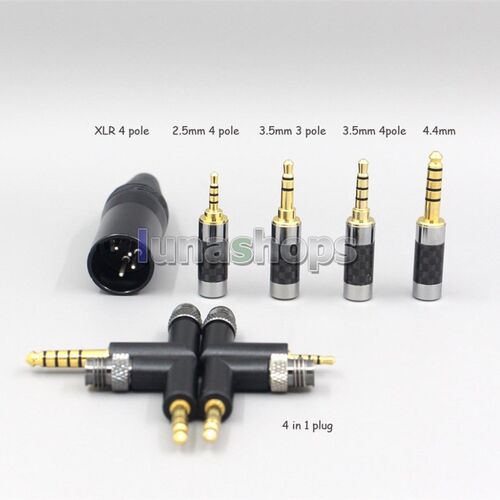 LN006446 Blue 99% Pure Silver XLR 3.5mm 2.5mm 4.4mm Earphon