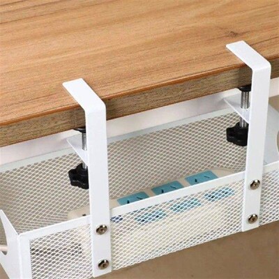 No Drilling Cable Tray Side Opening Desk Cable Organizer