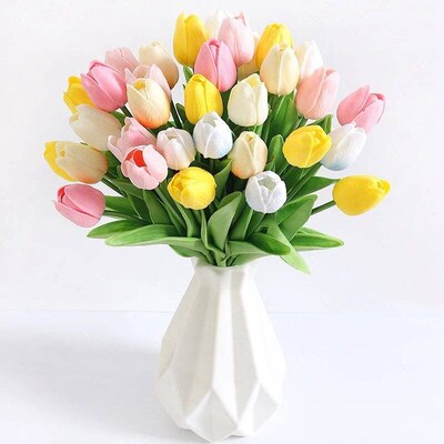 10Pcs Tulip Artificial Flowers Real Touch Artificial Bouquet