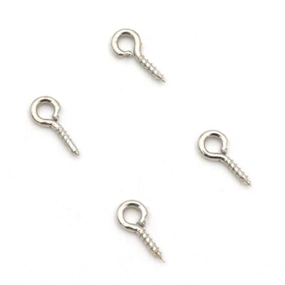 200pcs/lot 8mm Sheep Eyes Nail Screw Beads Clasps Hooks DIY