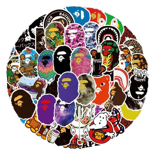 50 ape head personality graffiti stickers Car suitcase water
