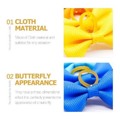 50 Pcs Pet Head Flower Headdress Puppy Bows Hair Ribbons