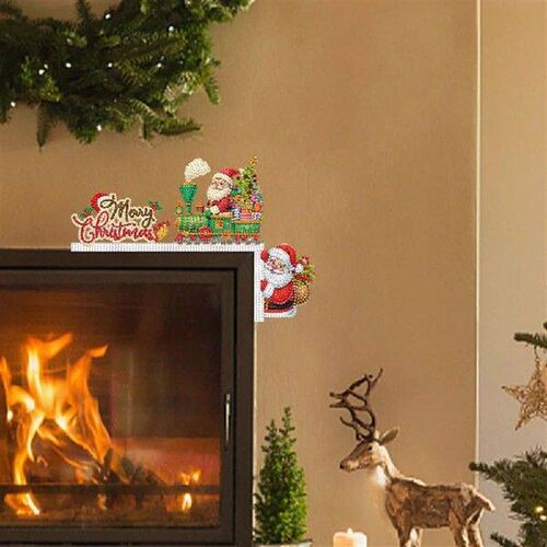 Wooden Xmas DIY Diamond Handmade Top Door Frame Corner Sign