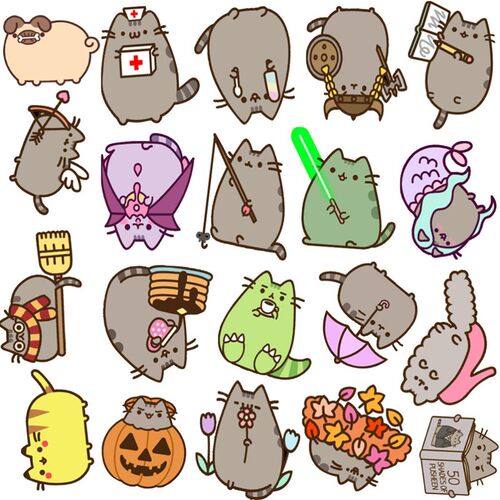 50pcs Kawaii Chunky Cat Stickers Cute Decorative Stationery