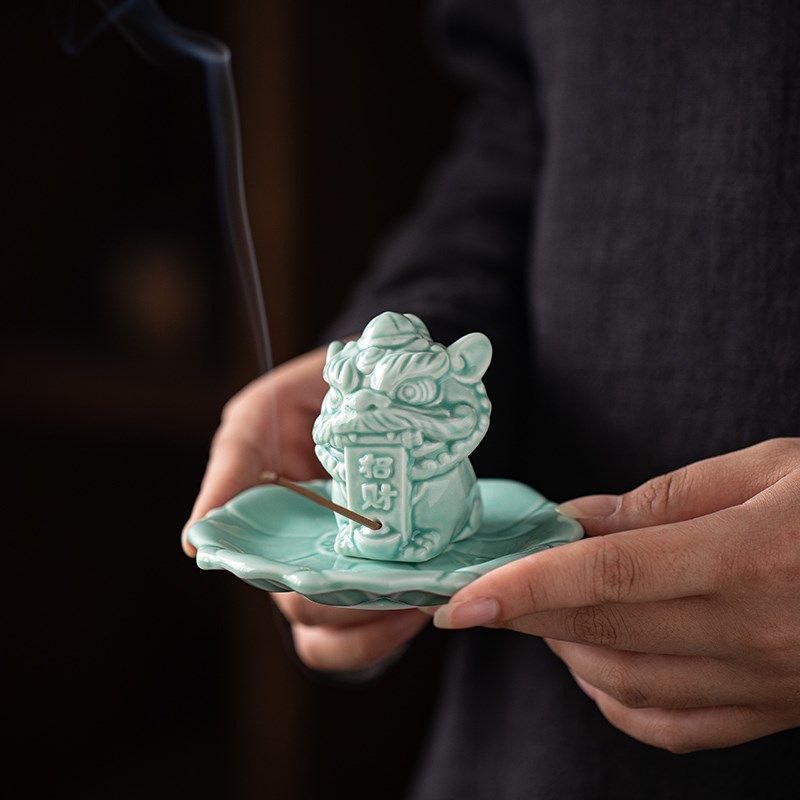 国潮风醒狮招财纳福桌面线香插茶宠小摆件家用室内香托香座香薰炉,家居饰品,香托/香盘/香座/香插,淘宝优惠券,粉丝福利购,淘宝优惠卷