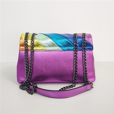 Kurt G London Multi-Coloured Patchwork Crossbody Bags For Wo
