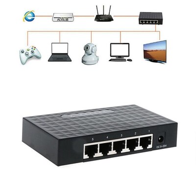 5 Port 10/100/1000Mbps Network Switcher Hub Fast Ethernet RJ