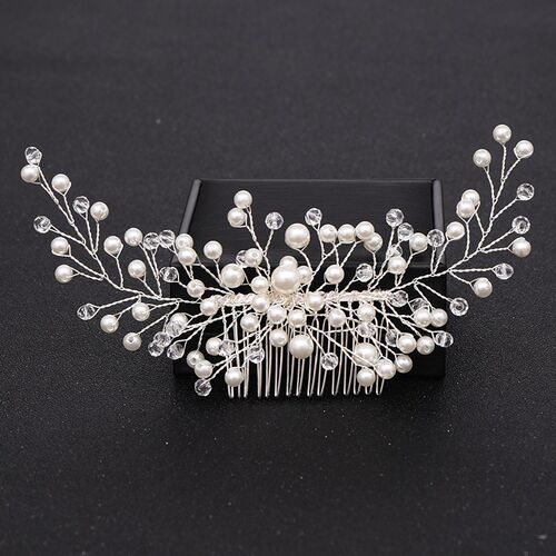 rendy Handmade Tiara Wedding Hair Comb Leaf Flower Bridal Ha
