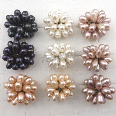 High Quality Adjustable Natural Pearl Rings Fresh Water Pear