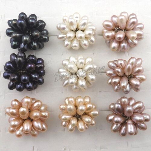 High Quality Adjustable Natural Pearl Rings Fresh Water Pear