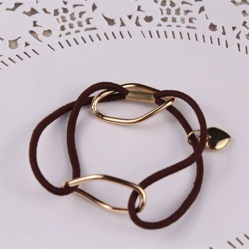 New Geometric head rope handmade hair ring alloy pendant Hai