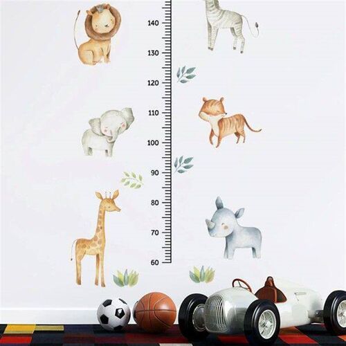 Cartoon Cute African Animal Height Stickers Nordic Style