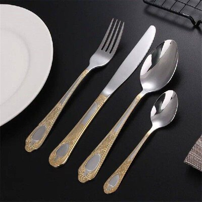 Dropshipping Stainless Steel Dinnerware Vintage Carved