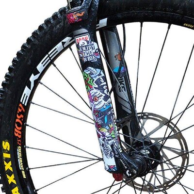 3D Bicycle Front Fork Protective Stickers Mountain Road