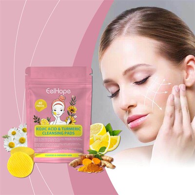 EELHOPE Kojic Acid Turmeric Cleansing Pads - Gentle facial c