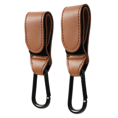 1/2pcs PU Leather Baby Bag Stroller Hook Pram Cart Organizer