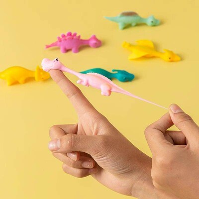Elastic Dinosaur and Chicken Flinger Toy, Stress-Relief Squi
