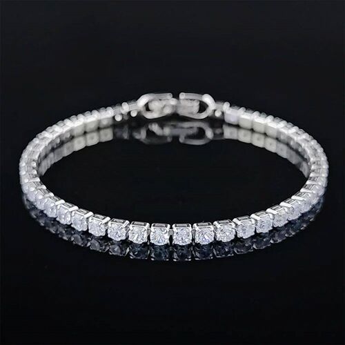 2024 New Luxury Silver Color on Hand 4MM 17CM Princess Brace
