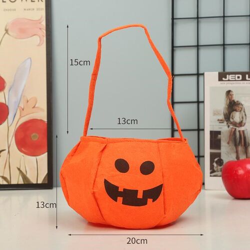 2pcs Halloween Decoration Handheld Pumpkin Bag万圣节南瓜袋