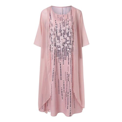 Two Piece Set Elegant Chiffon Dresses For Women O-Neck