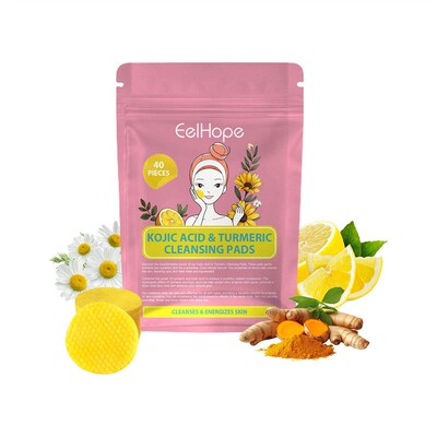 EELHOPE Kojic Acid Turmeric Cleansing Pads - Gentle facial c