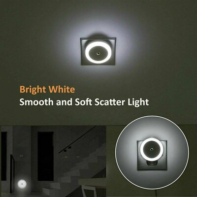 LED Night Light Mini Cute Wall Plug-in Auto Sensor Bedside L
