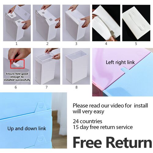 6Packs Transparent Shoe Box Shoes Organizers Plastic Thicken