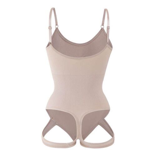 Strap top body shaping bodysuit with waist and abdomen