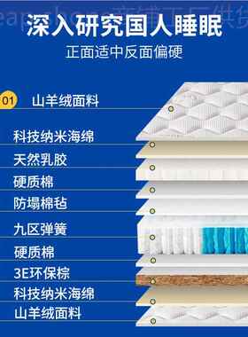 Household spring mattress latex bag 20cm租房隔脏床垫民宿学生