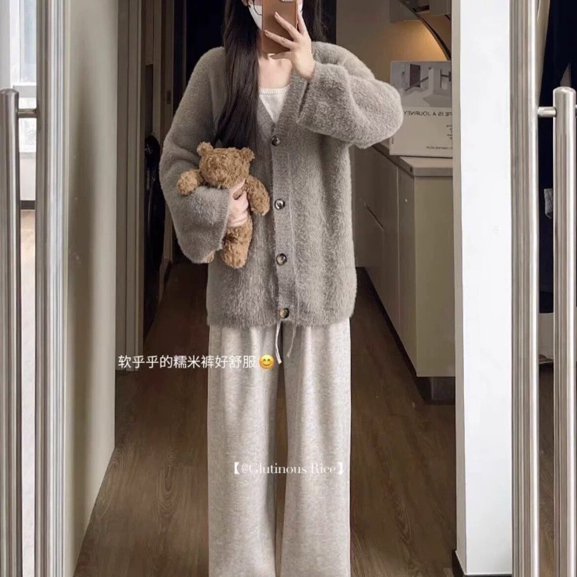 唐狮DESSO春秋新款糯米裤高腰垂感宽松直筒阔腿裤1