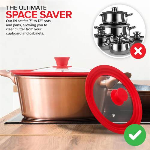 Silicone Replacement Pan Lid Glass Top Covers Universal Lids