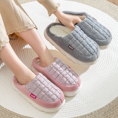 Winter Home Indoor Slippers AntiSlip House Cotton Shoes for