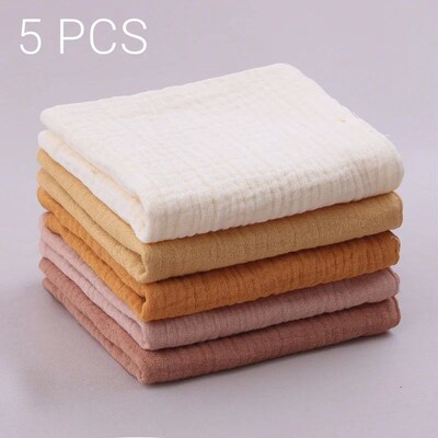 5pcs/Set Square Cotton Baby Face Towel Handkerchief Soft Abs
