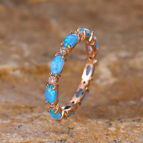 Bride Small Oval Stone Ring White Fire Opal Stacking Rings F
