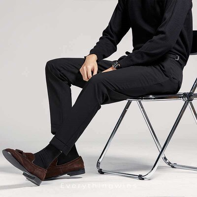 Naples Trousers Mens Croppe Pan Black ippe Business Casual