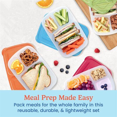 Bento Lunch Boxes Food Containers Stackable 3-Compartment