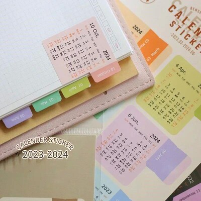 2024 Calendar Stickers Kawaii Monthly Daily Planner Notebook