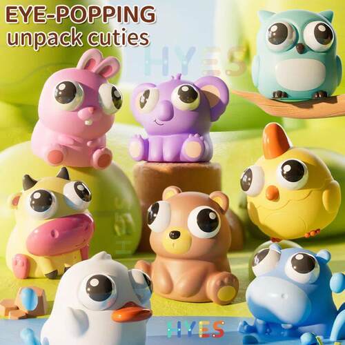 Pop Eye Squeeze Cartoon Animal Sensory Toys Fun Fidget Stres