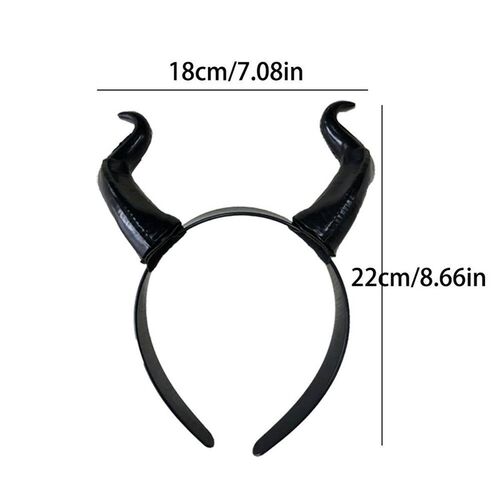 Women Black Queen Witch Demon Horns Headpiece Cosplay