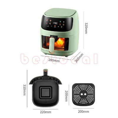 8L English air fryer oven Oil free Airfryer touch screen 5L