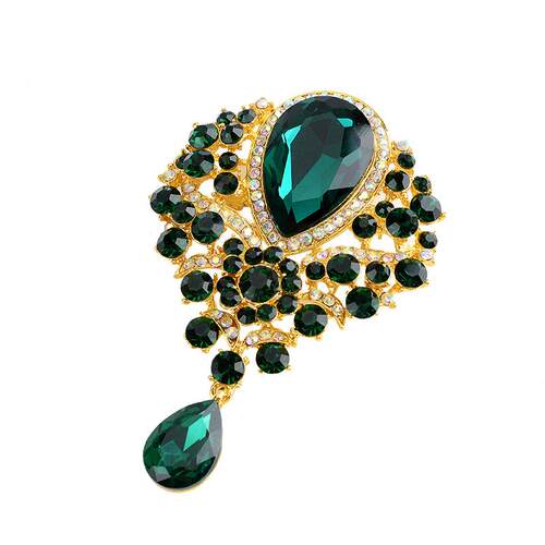 Cross-border retro diamond-encrusted red brooch accessory