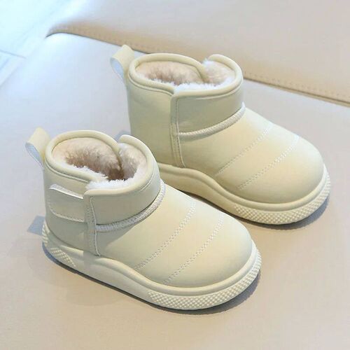 Children Snow Boots Concise Style Plush Chunky Winter Kids S