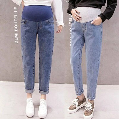 Pregnancy Abdominal Pants Boyfriend Jeans Maternity Pants Fo