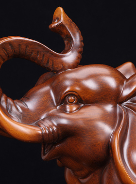 招财吉祥大象摆件一对福象客厅电视柜博古架桌面装饰品新居乔迁礼