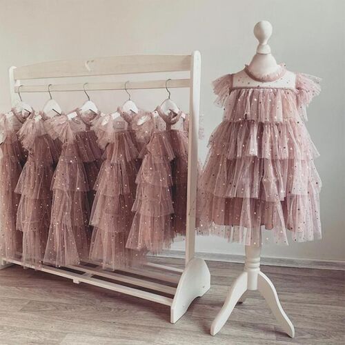 Birthday Party Kids Dresses for Girls Children Stars Sequins