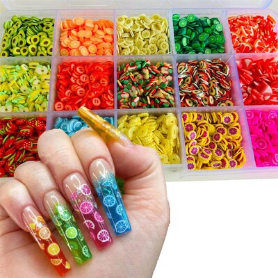 1000pc-240Pc Nail Fruit Slices, Polymer Clay 3D Fruit Slices